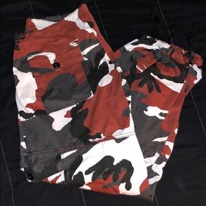 Burgundy cargo jeans